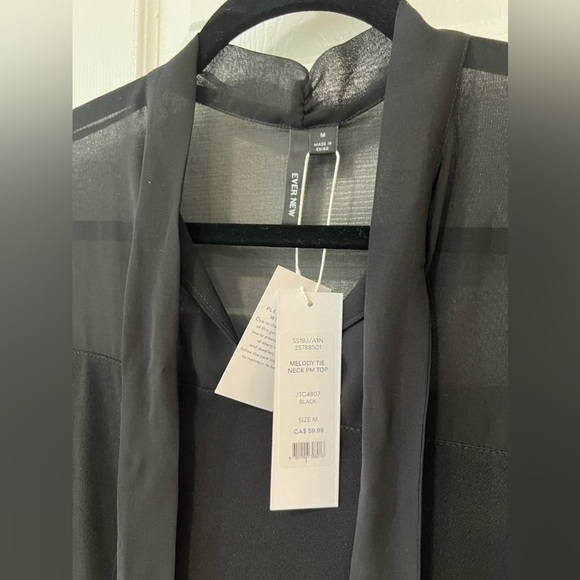 Ever New ‘Melodie Tie-Neck’ Top - Black - Sz M - Picture 2 of 3